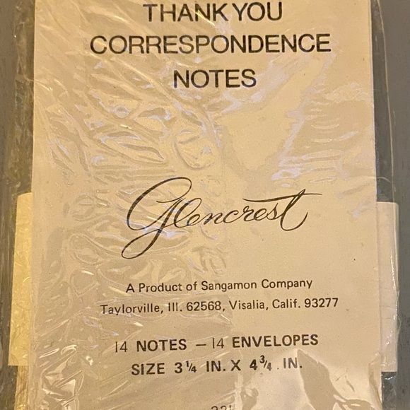 VINTAGE Unopened Pkg. GLENCREST 1978 For- Wedding, Shower-Thank You Gifts Cards - Picture 15 of 16